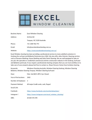 Excel Window Cleaning