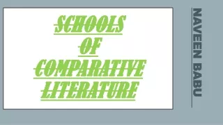 SCHOOLS OF COMPARATIVE LITERATURE