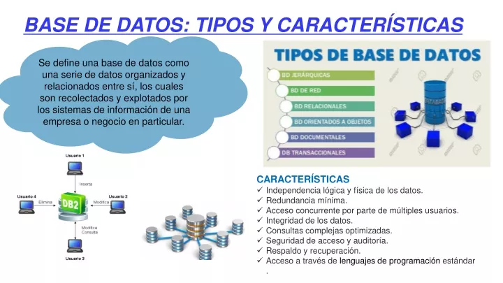 base de datos tipos y caracter sticas