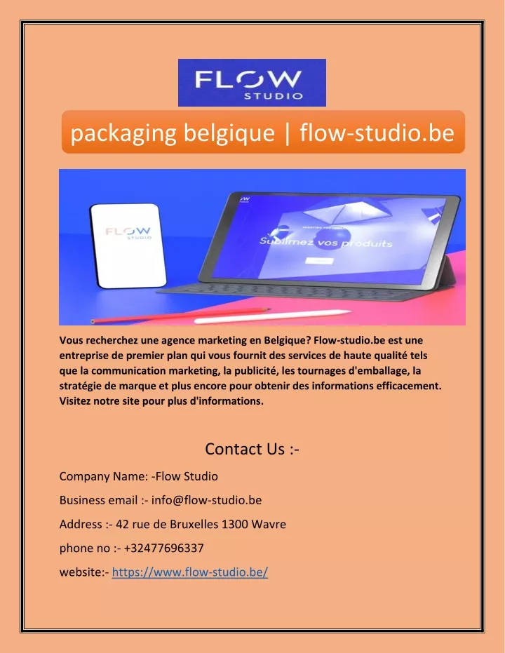 packaging belgique flow studio be