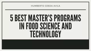 5 Best Master’s Programs in Food Science and Technology