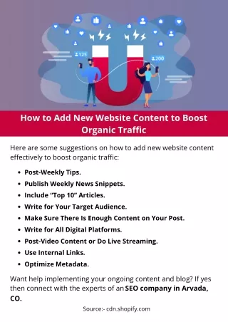 how to add new website content to boost organic