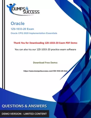 Get Actual Oracle 1Z0-1033-20 PDF Questions with 100% Passing Guarantee (2021)