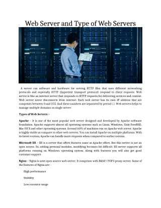 web server and type of web servers
