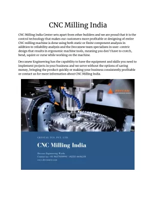 CNC Milling India