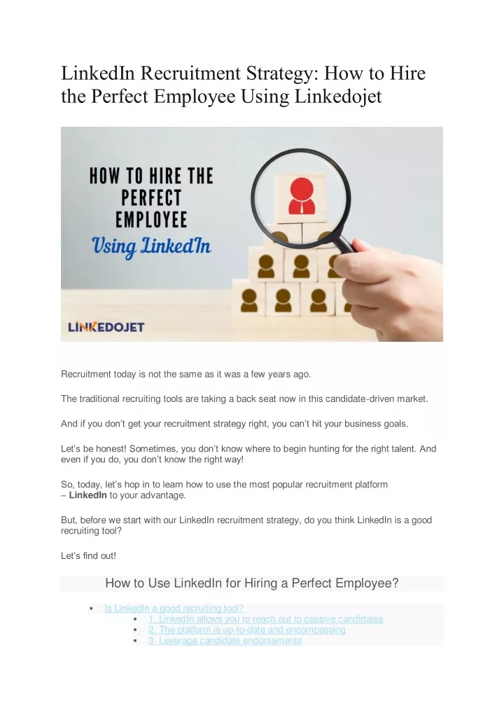 linkedin recruitment strategy how to hire