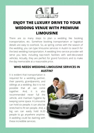 Enjoy the Luxury Drive to Your Wedding Venue with Premium Limousine