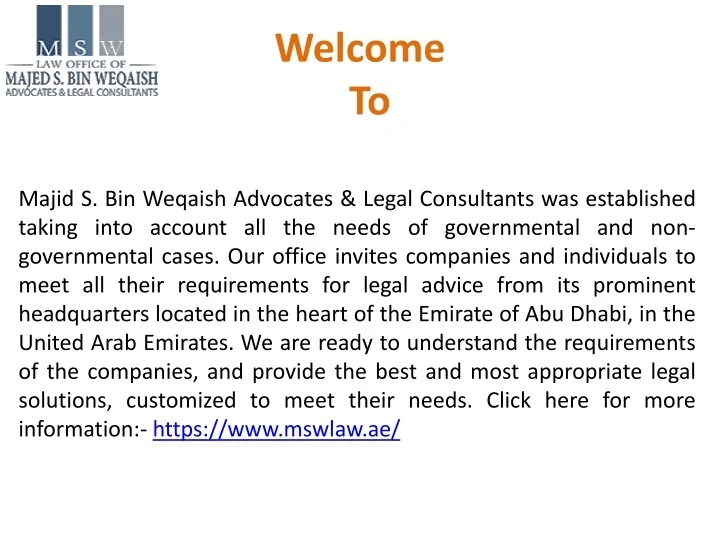 PPT - corporate and commercial lawyers in Abu Dhabi PowerPoint ...