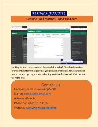 genuine fixed matches dino fixed com