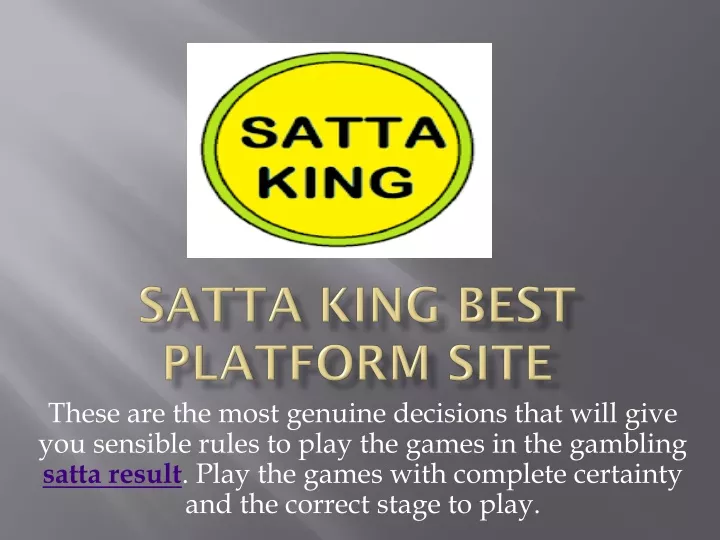 satta king best platform site