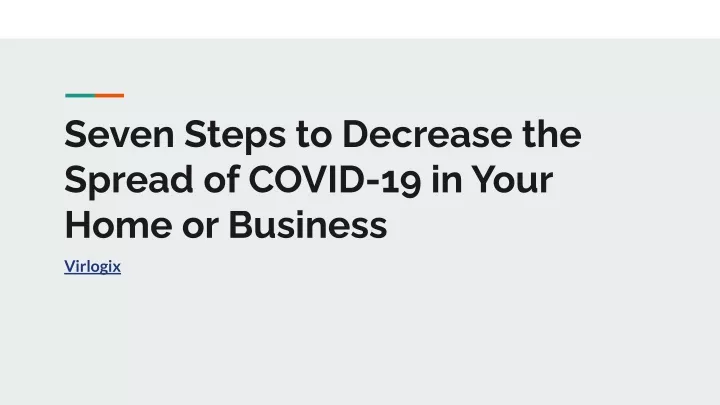seven steps to decrease the spread of covid