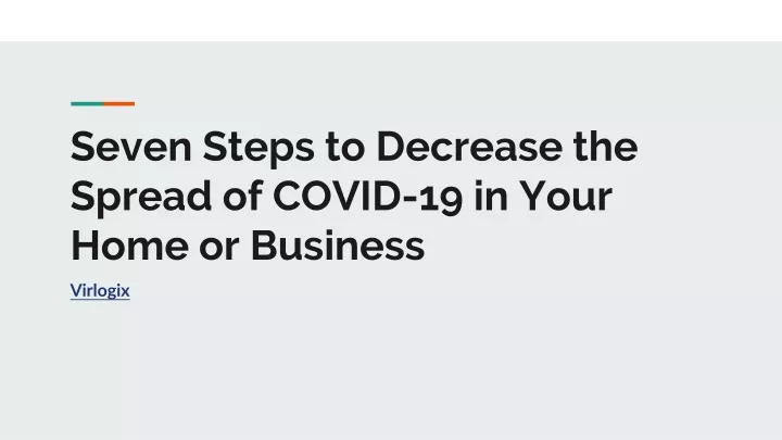 seven steps to decrease the spread of covid 19 in your home or business