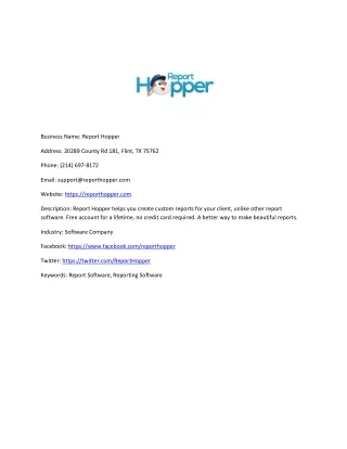 business name report hopper