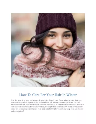 How To Care For Your Hair In Winter - The Moms Co.