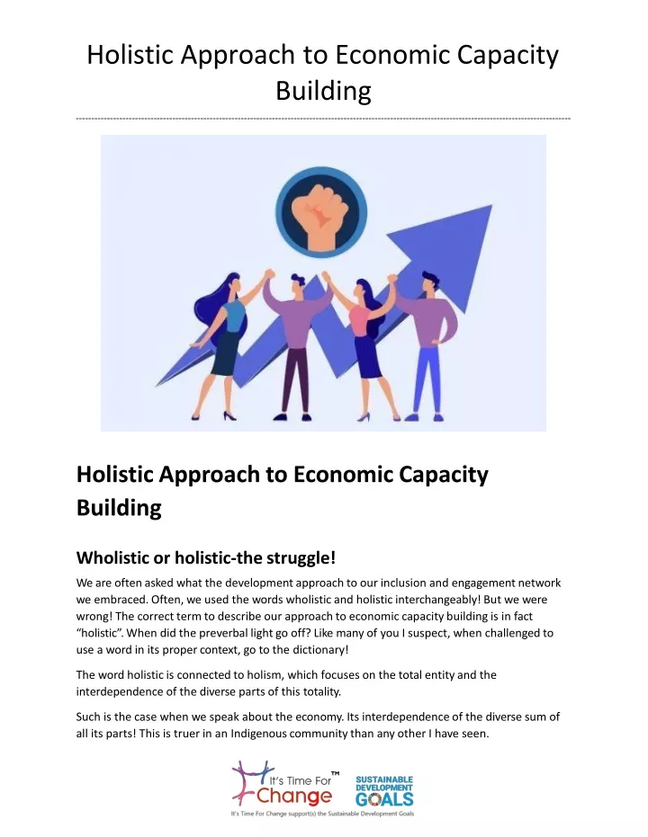 PPT - Holistic Approach To Economic Capacity Building - It's Time For ...