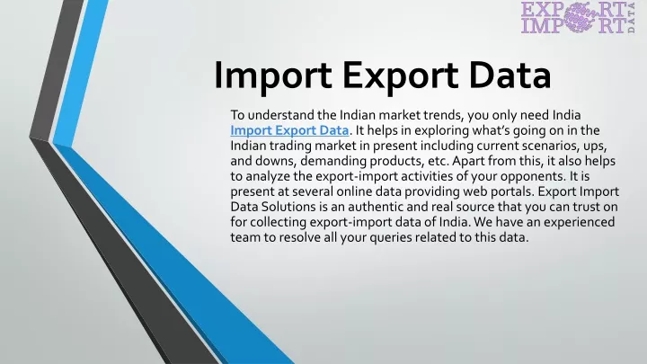 import export data