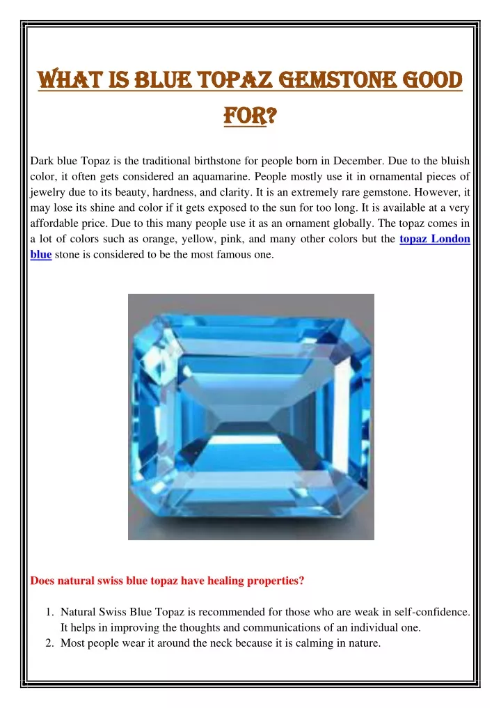 what is blue topaz gemstone good what is blue