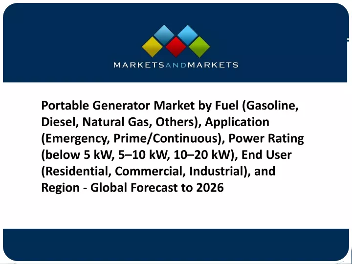 portable generator market by fuel gasoline diesel