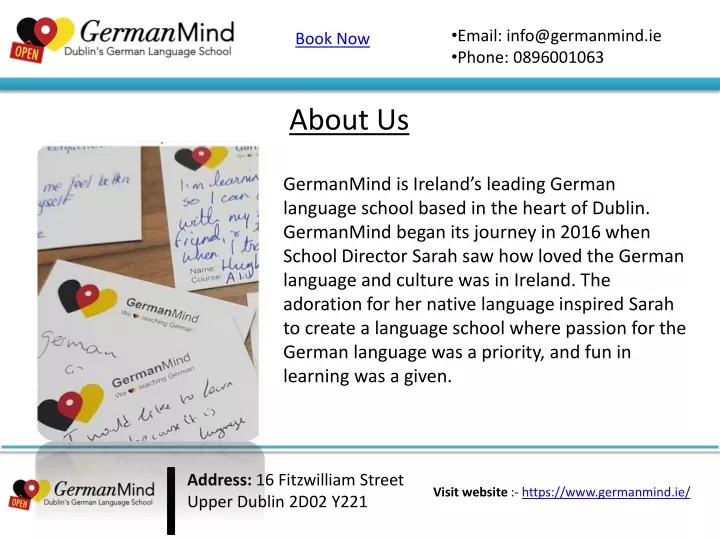 email info@germanmind ie phone 0896001063