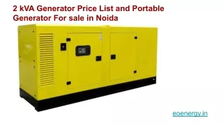 2 kVA Generator Price List and Portable Generator For sale in Noida