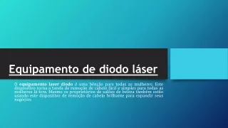 Equipamento de diodo láser