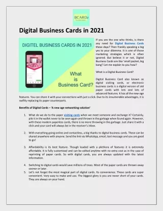 Latest Design Of Digital Business Cards 2021