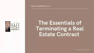 The Essentials of Terminating a Real Estate Contract