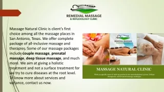 Best Remedial Massages in San Antonio | Massage Natural Clinic