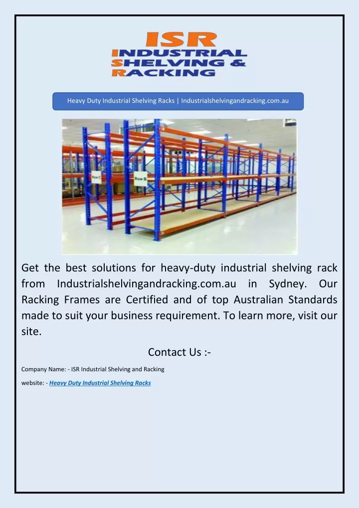 heavy duty industrial shelving racks