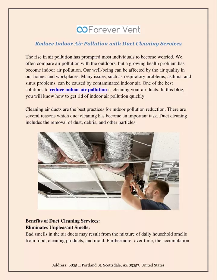 reduce indoor air pollution with duct cleaning