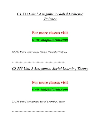 CJ 333 Enthusiastic Teaching / snaptutorial.com