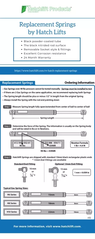 replacement springs by hatch lifts