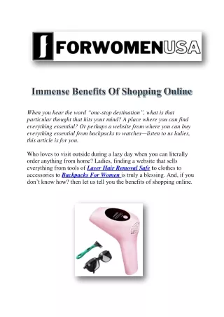 Immense benefits of shopping online