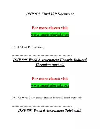 DNP 805 Enthusiastic Teaching / snaptutorial.com