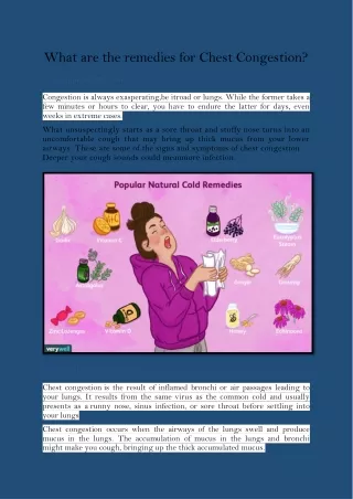 what are the remedies for chest congestion