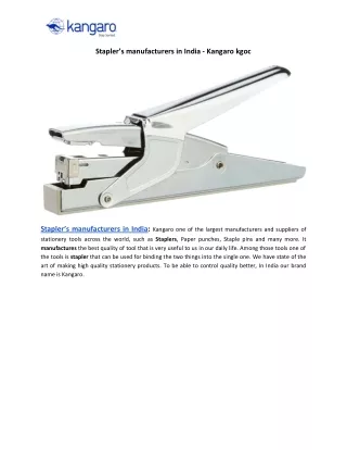 Staplers manufacturers in India - Kangaro kgoc