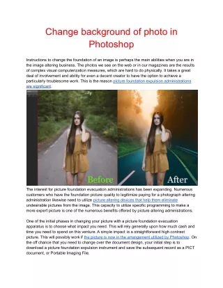 Change background of photo in Photoshop