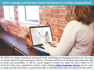 online language learning helps people stay relevant in a quickly changing world