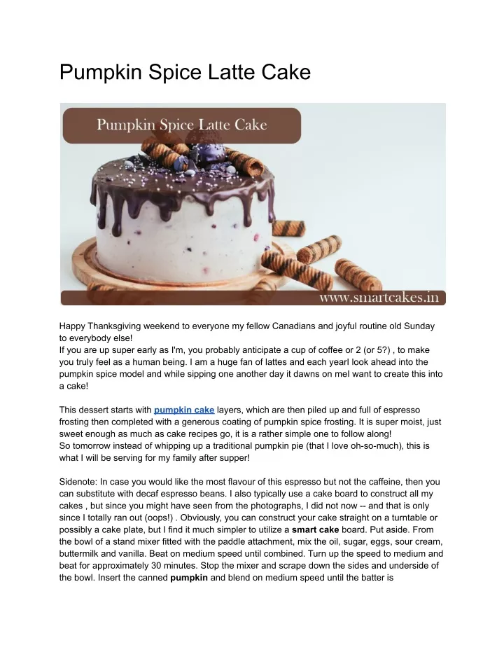 pumpkin spice latte cake