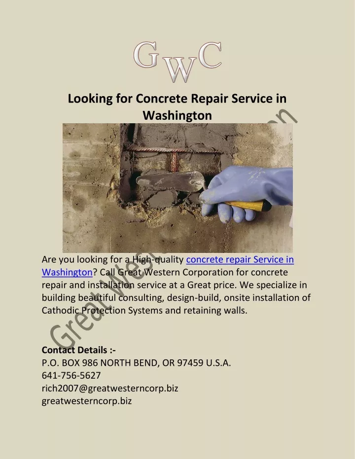 looking for concrete repair service in washington