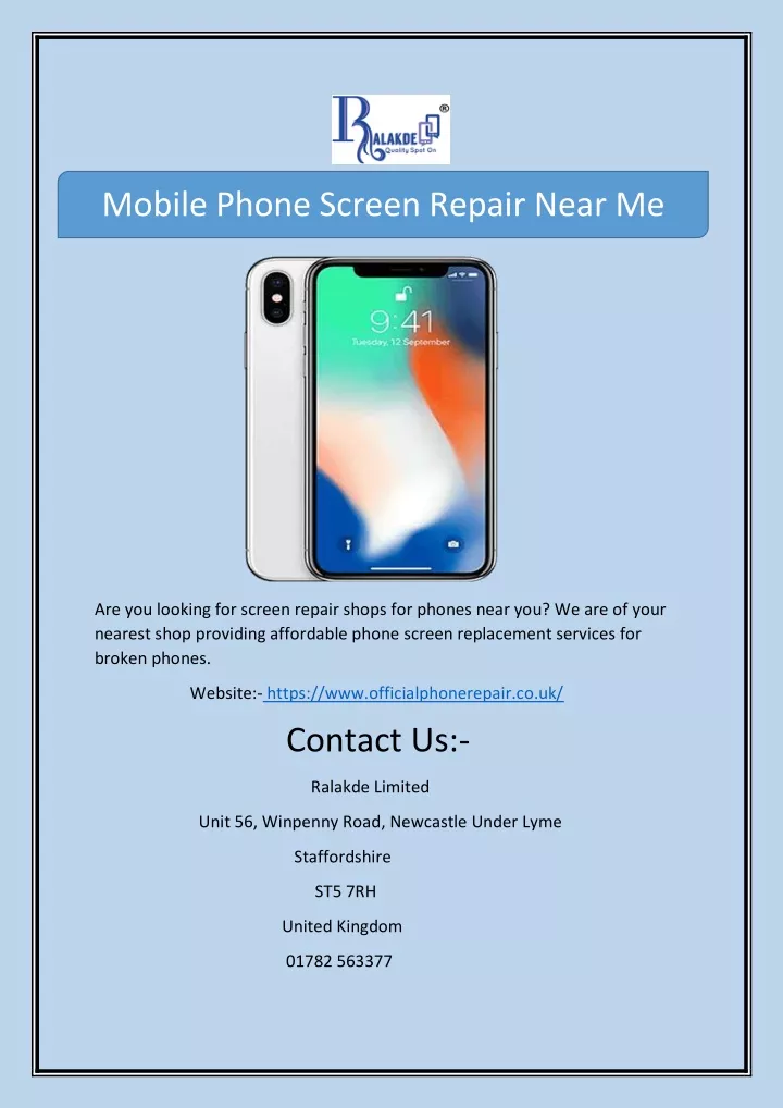 mobile phone screen repair near me