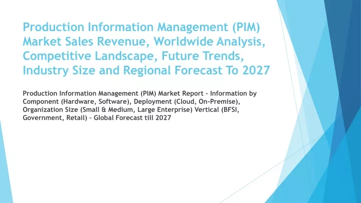 production information management pim market