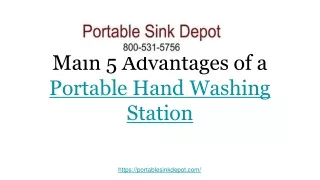 Main 5 Advantages of a Portable Hand Washing Station