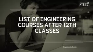 list of engineering courses after 12th classes