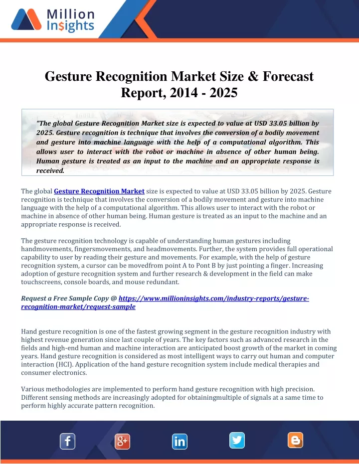 gesture recognition market size forecast report