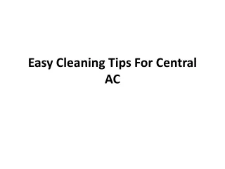 easy cleaning tips f or central ac