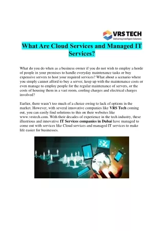 what are cloud services and managed it services