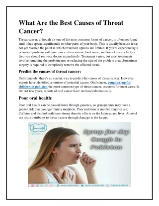 What Are the Best Causes of Throat Cancer