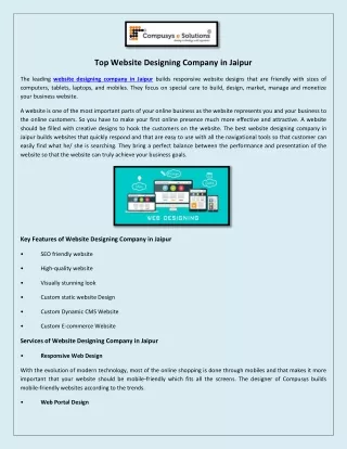 Top Website Designing Company in Jaipur