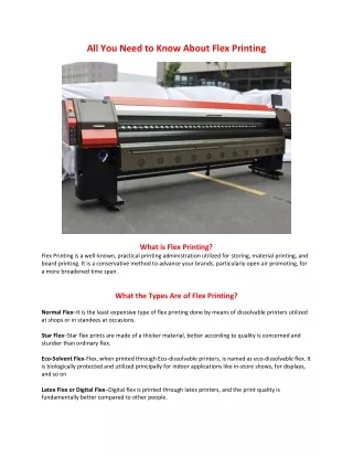 All You Need to Know About Flex Printing